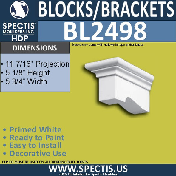 BL2498 Eave Block or Bracket 5.5"W x 5.2"H x 11" P