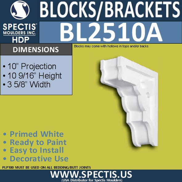 BL2510A Eave Block or Bracket 3.5"W x 10.75"H x 10" P