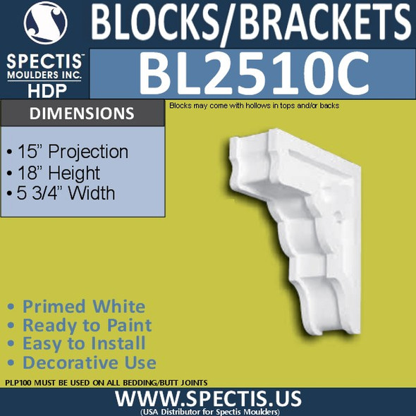 BL2510C Eave Block or Bracket 5.75"W x 17.75"H x 15" P