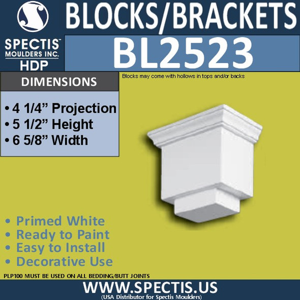 BL2523 Eave Block or Bracket 6.5"W x 5.5"H x 4.25" P
