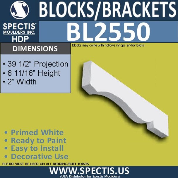 BL2550 Eave Block or Bracket 2"W x 7"H x 39.5" P