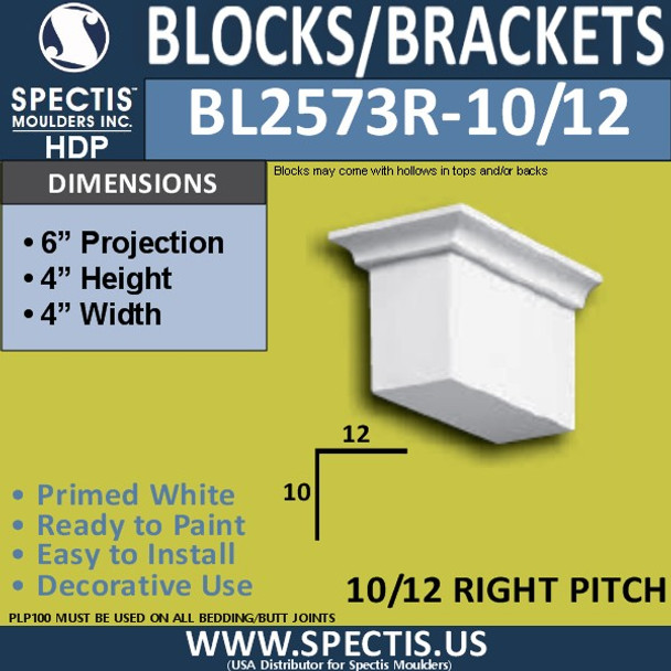 BL2573R-10/12 Pitch Eave Bracket 3.5"W x 4"H x 6" P