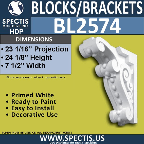 BL2574 Eave Block or Bracket 7.5"W x 24"H x 23" P