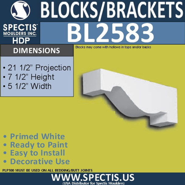 BL2583 Eave Block or Bracket 5.5"W x 7.5"H x 21.5" P