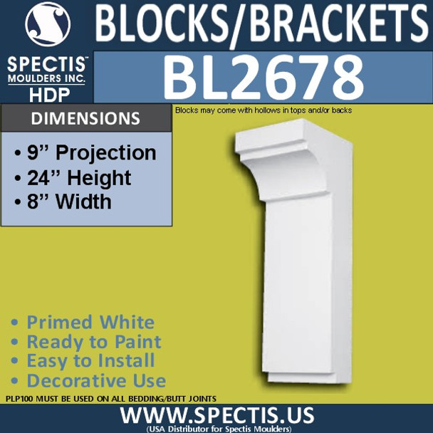 BL2677 Eave Block or Bracket 3.5"W x 3.18"H x 5.75" P