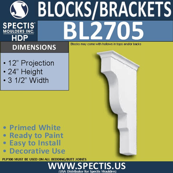 BL2705 Eave Block or Bracket 6"W x 4"H x 4" P