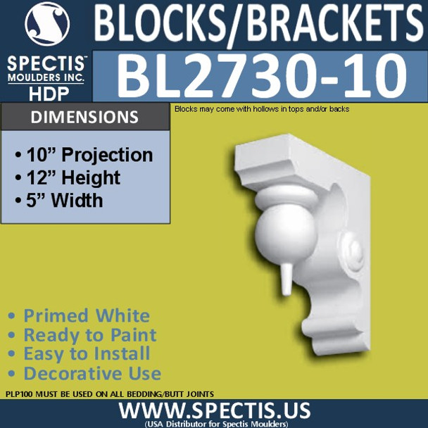 BL2730-10 Eave Block or Bracket 5"W x 12"H x 10" P