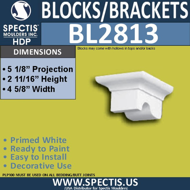 BL2813 Eave Block or Bracket 4.5"W x 2.8"H x 5.1" P