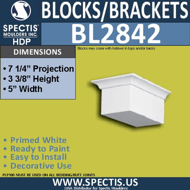 BL2842 Eave Block or Bracket 5"W x 3.3"H x 7.25" P