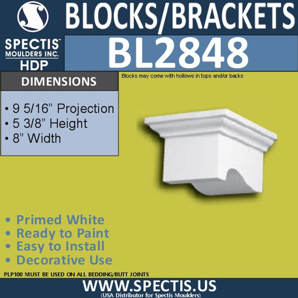 BL2848 Eave Block or Bracket 8"W x 5.3"H x 9.5" P