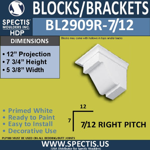 BL2909R-7/12 Pitch Eave Bracket 5.3"W x 7.75"H x 12" P