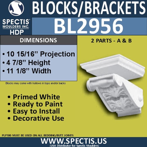 BL2956 A & B Eave Block or Bracket 0.75"W x 11"H x 10" P