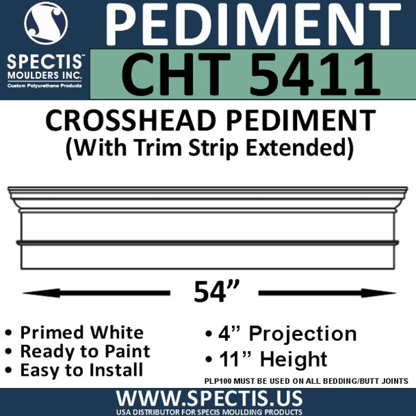 CHT5411 Crosshead with Trim Strip Extended 54" W x 11"H