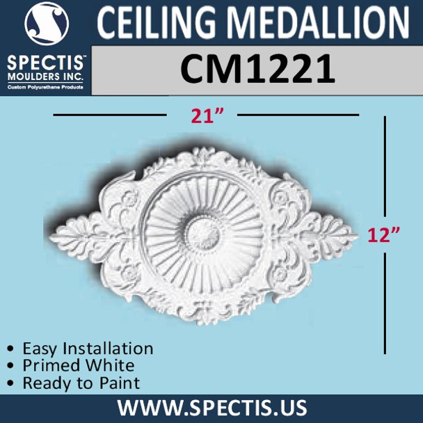 CM1221 Oblong Ceiling Medallion 12" x 21"