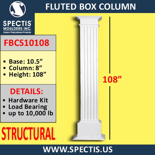 FBCS10108 Structural Fluted Box Column 8" x 108"