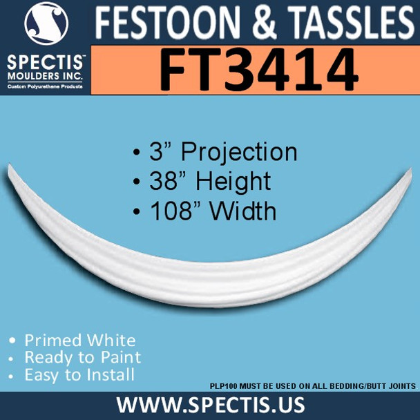 FT3414 108" x 38" Spectis Curved Urethane Festoon