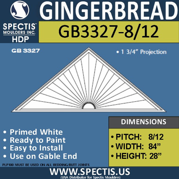 GB3327-8/12 Gingerbread Gable Trim 84"W x 28"H