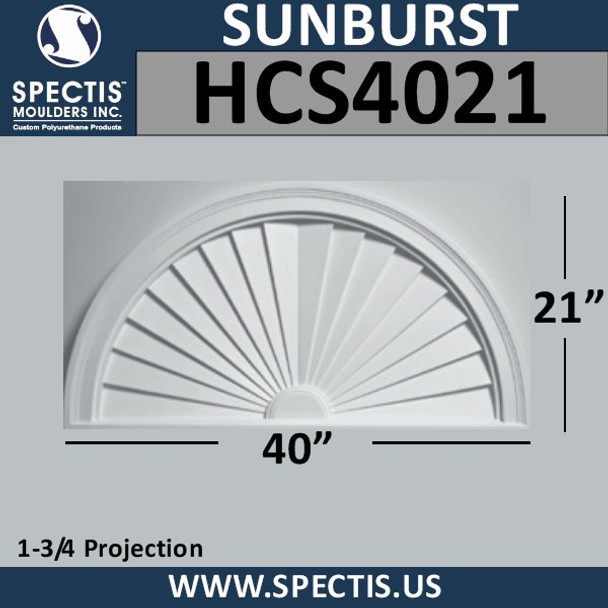 HCS4021 Half Circle Urethane Sunburst 40 x 21