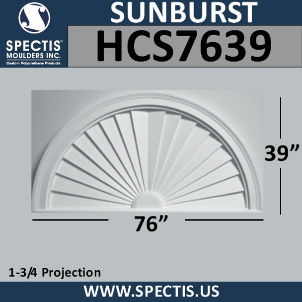 HCS7639 Half Circle Sunburst 76 x 39