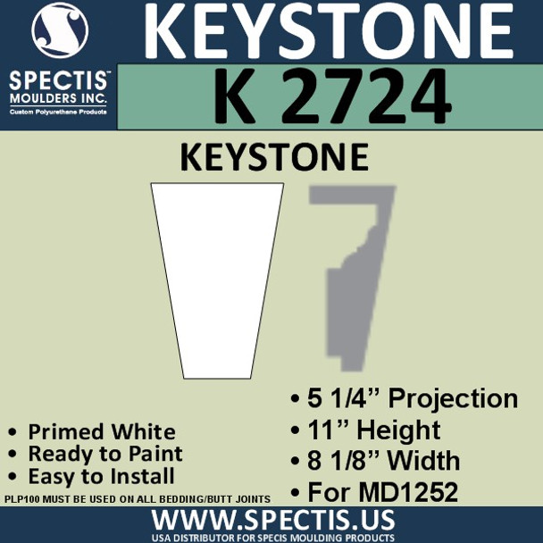 K2724 Spectis Urethane Keystone 5 1/4"P X 11"H X 8 1/8"W