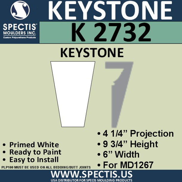 K2732 Spectis Urethane Keystone 4 1/4"P X 9 3/4"H X 6"W