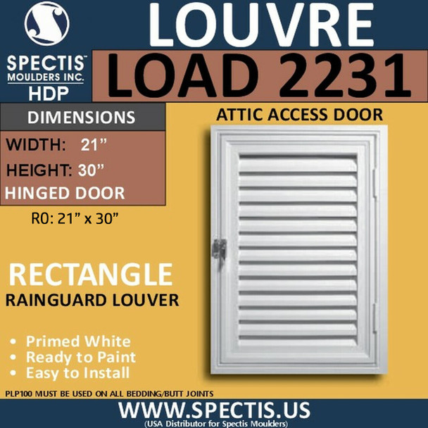 Spectis Moulders LOAD2231 Attic Access Door Open Louver 22 x 31
