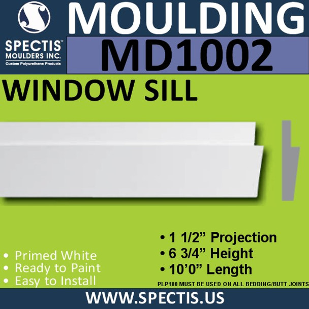 MD1002 Window Sill Trim 1 1/2"P x 6 3/4"H x 120"L