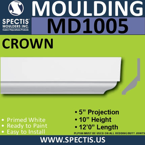 Crown Fascia Molding Trim  5"P x 10"H x 144"L MD1005
