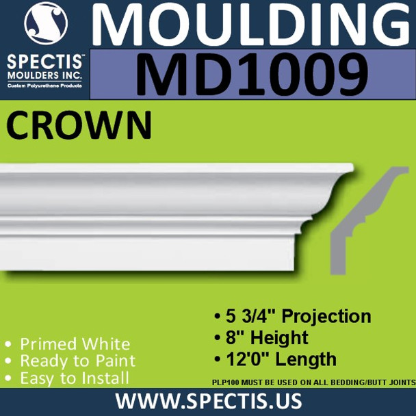 MD1009 Crown Molding Trim 5 3/4"P x 8"H x 144"L