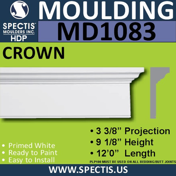 MD1083 Spectis Crown Molding Head 3 3/8"P x 9 1/8"H x 144"L