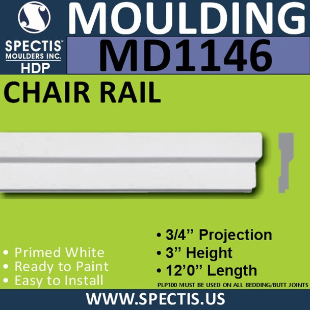 MD1146 Spectis Molding Case Trim 3/4"P x 3"H x 144"L