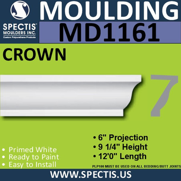 MD1161 Spectis Crown Molding Trim 6"P x 9 1/4"H x 144"L