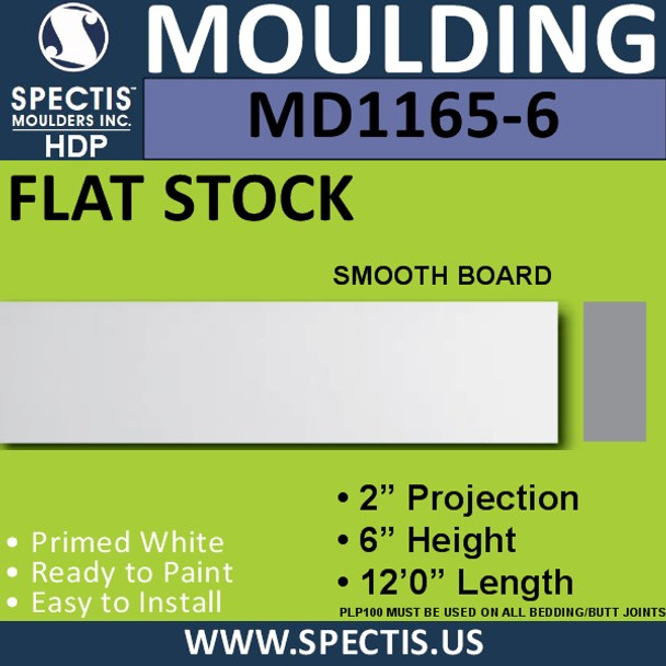 MD1165-6 Spectis 2" Flat Trim 2"P x 6"H x 144"L