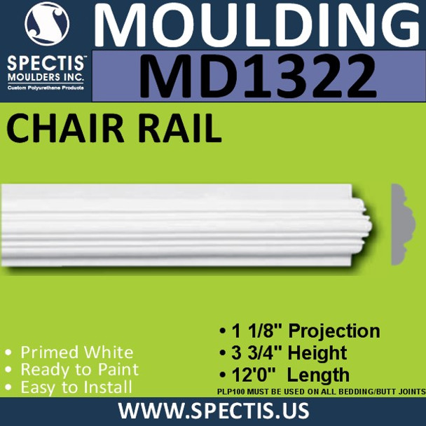 MD1322 Spectis Molding Plant on Trim 1 1/8"P x 3 3/4"H x 144"L