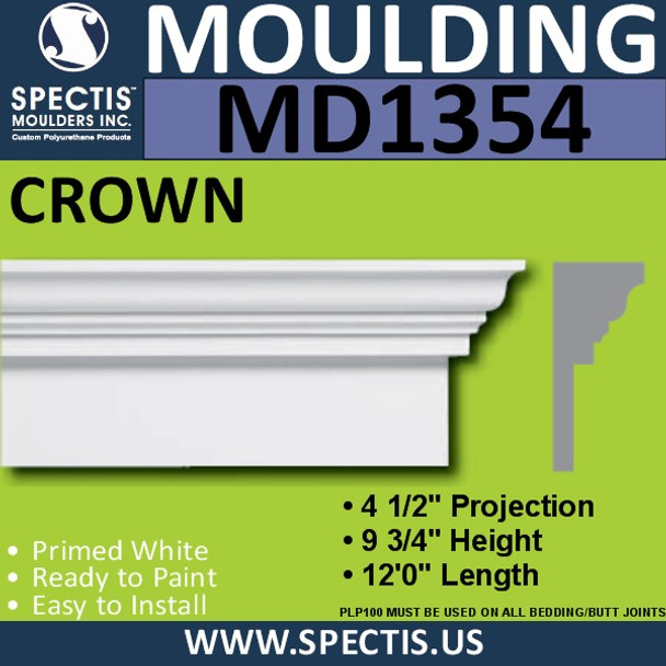 MD1354 Spectis Crown Molding 4 1/2"P x 9 3/4"H x 144"L