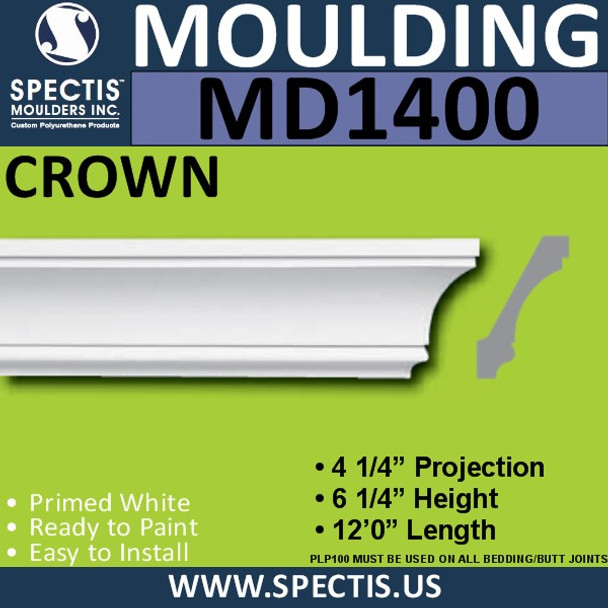 MD1400 Spectis Crown Molding Trim 4 1/4"P x 6 1/4"H x 144"L