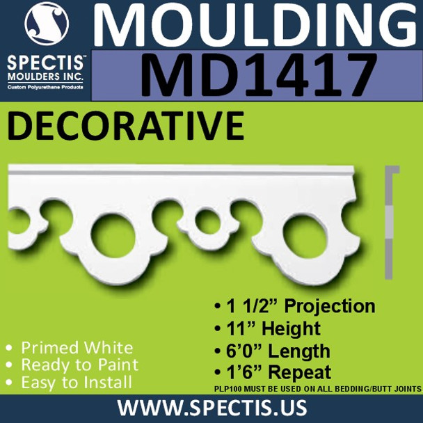 MD1417 Spectis Molding Base Cap Trim 3/4"P x 11"H x 72"L