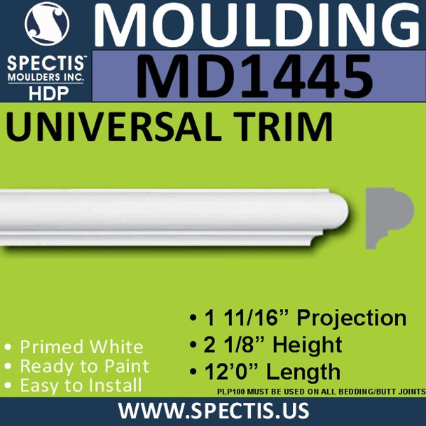 MD1445 Spectis Molding Base Cap Trim 1 7/8"P x 2 3/8"H x 144"L