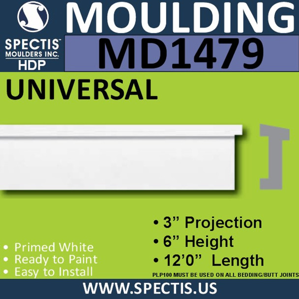MD1479 Spectis Molding Base Cap Trim 3"P x 6"H x 144"L