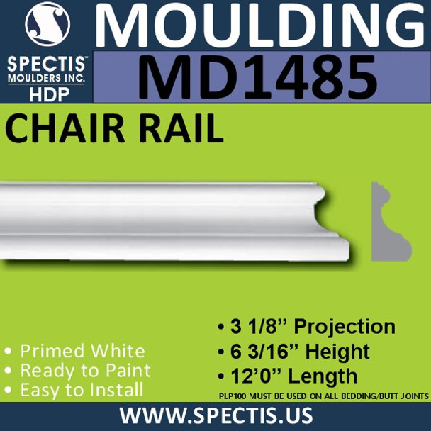 MD1485 Spectis Crown Molding Trim 3 1/8"P x 6 3/16"H x 144"L