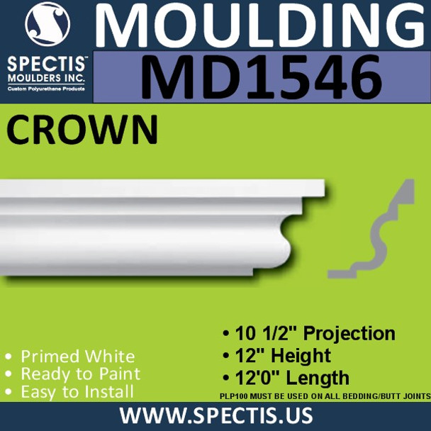 MD1546 Spectis Crown Molding Trim 10 1/2"P x 12"H x 144"L