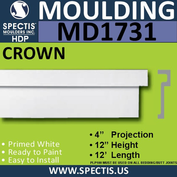 MD1731 Spectis Molding Cap Trim 4"P x 12"H x 144"L