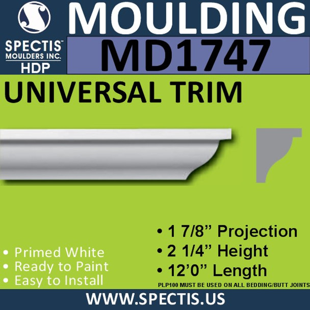 MD1747 Spectis Crown Molding Trim 1 7/8"P x 2 1/4"H x 144"L