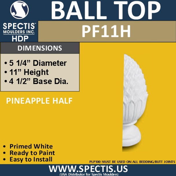 PF11H Post Cap Half Pineapple Shape 2 3/16"D X 11"H X 4 1/2"B