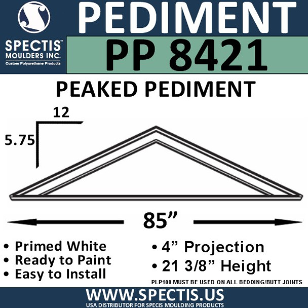 PP8421 Peaked Pediment for Door 85" x 21 3/8"