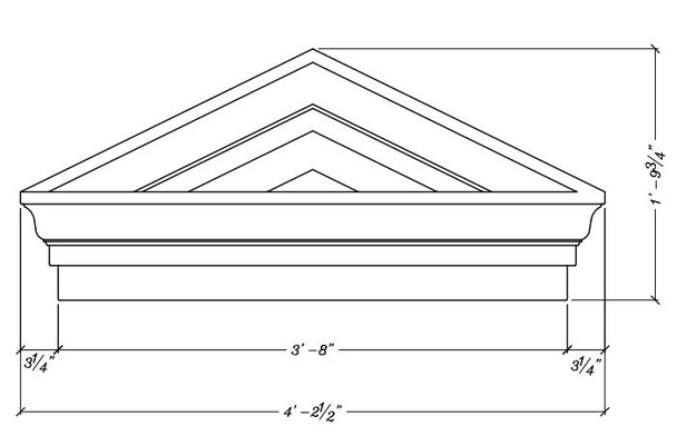 PWH4421 44" x 21 3/4" Peak Window Header