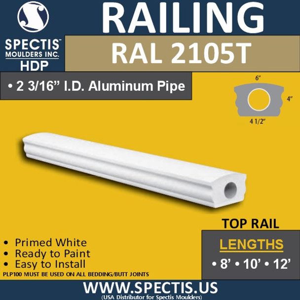 RAL2105T 4 1/2"W Smooth Finish Top Handrail 8'-10'-12'