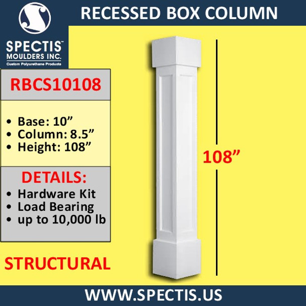 RBCS10108 Structural Recessed Box Column 8.5" x 108"