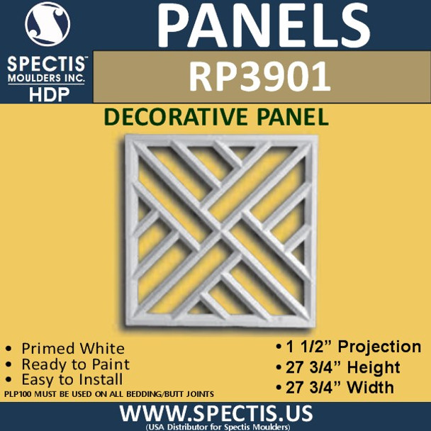 RP3901 Decorative Square Panel 1 1/2"P X 27 3/4"