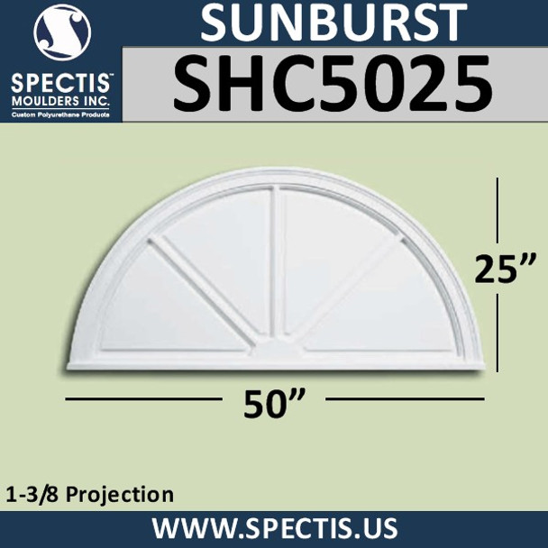 SHC5025 Sunburst 1 3/8"P X 50"W X 25"H